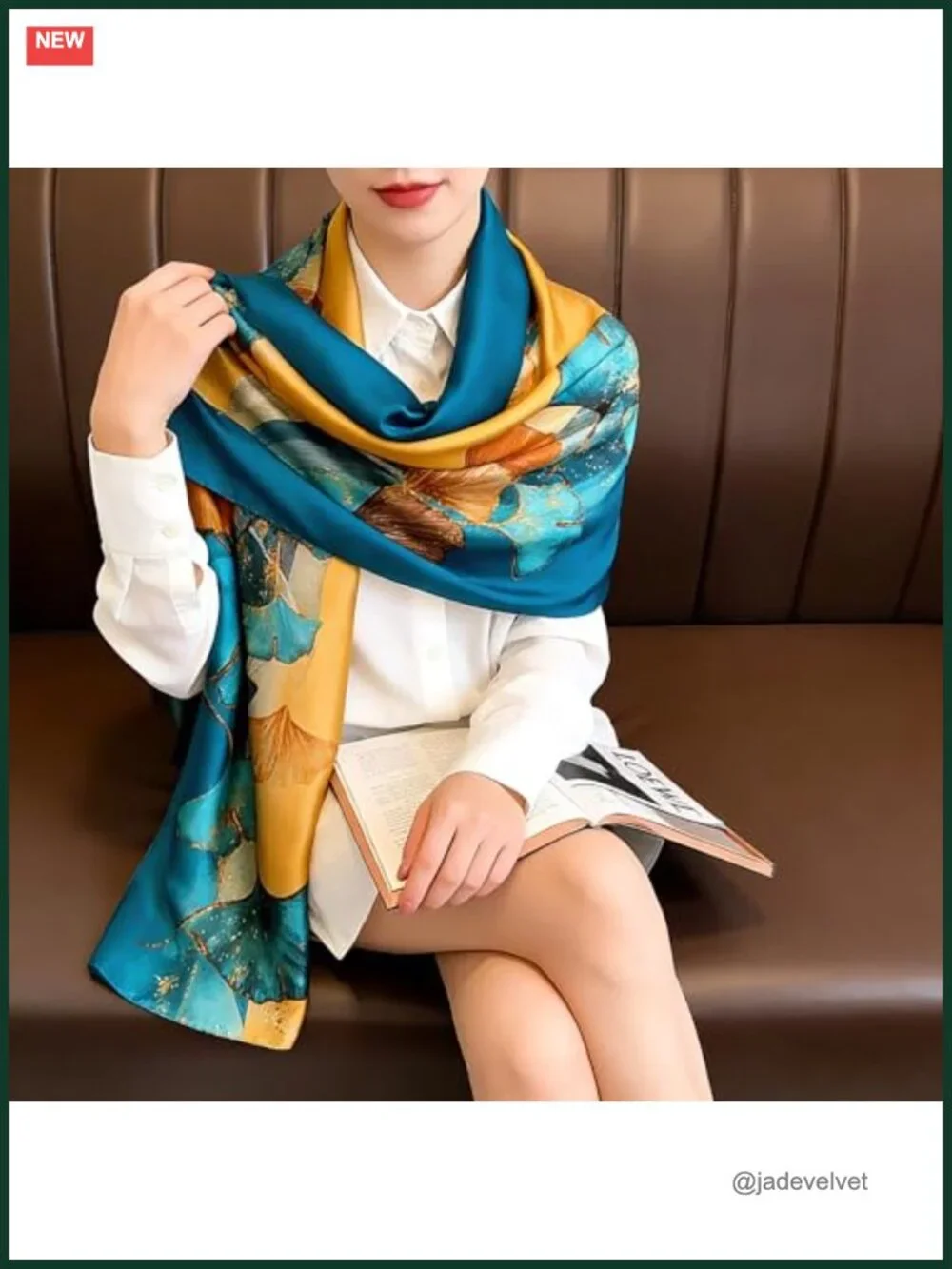 100% Mulberry Silk Scarf Long Lightweight Shawl Wrap Women Fashion